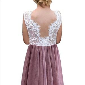 Little girls 7/8 maxi dress with lace top